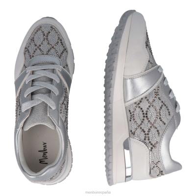 Menbur mujer cadarese 204L538 zapato casual elegante plata