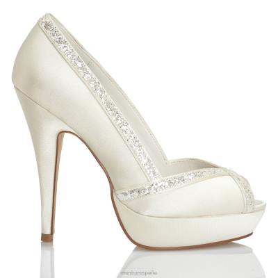 Menbur mujer almudena 204L2430 zapato de novia blanco