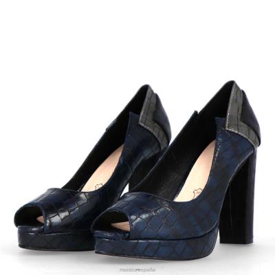 Menbur mujer atraviesa 204L4303 tacones altos azul oscuro