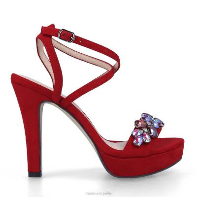 Menbur mujer besnato 204L1484 tacones altos rojo