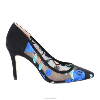 Menbur mujer enrejado 204L4441 tacones altos azul oscuro