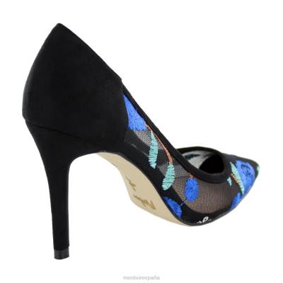 Menbur mujer enrejado 204L4441 tacones altos azul oscuro