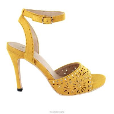 Menbur mujer estencioso 204L833 tacones altos amarillo