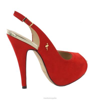 Menbur mujer filodendro 204L978 tacones altos rojo