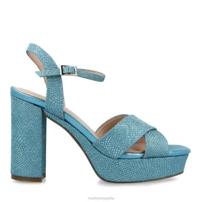 Menbur mujer muleto 204L871 tacones altos azul medio