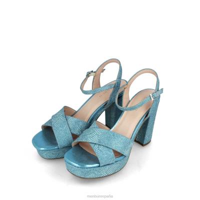 Menbur mujer muleto 204L871 tacones altos azul medio