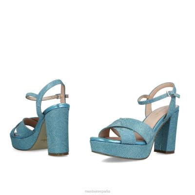 Menbur mujer muleto 204L871 tacones altos azul medio