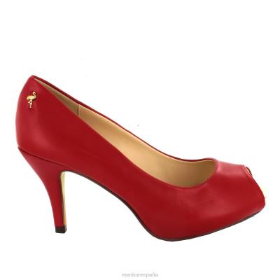 Menbur mujer dalias 204L6036 tacones medios y bajos rojo