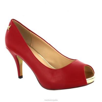 Menbur mujer dalias 204L6036 tacones medios y bajos rojo