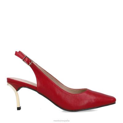 Menbur mujer dunita 204L5643 tacones medios y bajos rojo