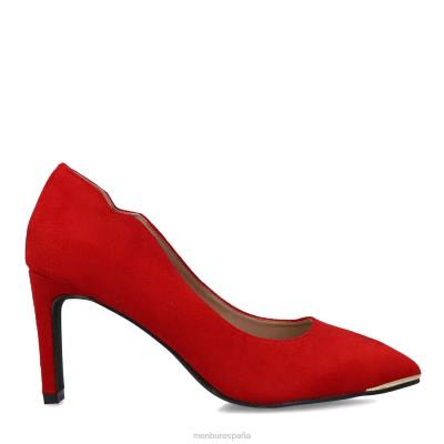 Menbur mujer escolecita 204L1622 tacones medios y bajos rojo