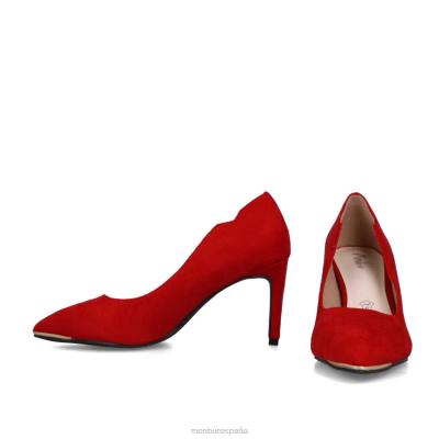 Menbur mujer escolecita 204L1622 tacones medios y bajos rojo