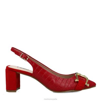 Menbur mujer metis 204L5732 tacones medios y bajos rojo