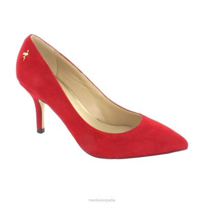 Menbur mujer monda 204L6013 tacones medios y bajos rojo