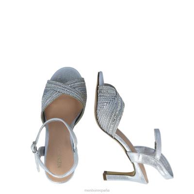 Menbur mujer nefele 204L5809 tacones medios y bajos plata