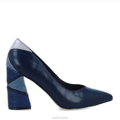 Menbur mujer piceña 204L1727 tacones medios y bajos azul oscuro