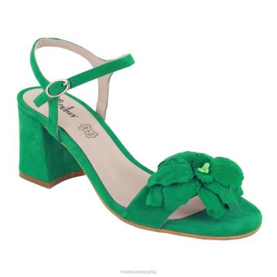 Menbur mujer romana 204L2084 tacones medios y bajos verde