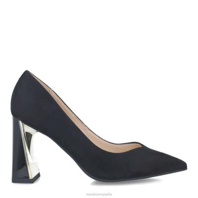 Menbur mujer tremolita 204L1621 tacones medios y bajos negro