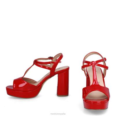 Menbur mujer villado 204L2097 tacones medios y bajos rojo