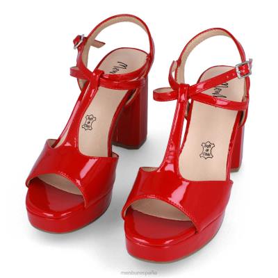 Menbur mujer villado 204L2097 tacones medios y bajos rojo