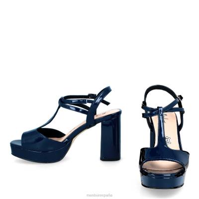 Menbur mujer villado 204L2098 tacones medios y bajos azul oscuro