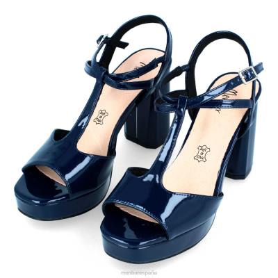 Menbur mujer villado 204L2098 tacones medios y bajos azul oscuro