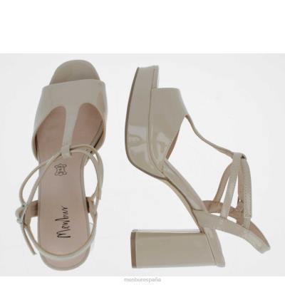 Menbur mujer villado 204L2099 tacones medios y bajos beige