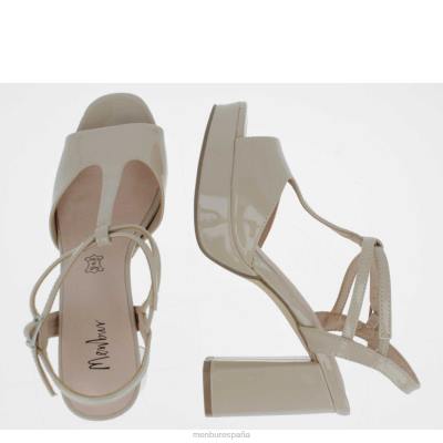 Menbur mujer villado 204L2099 tacones medios y bajos beige