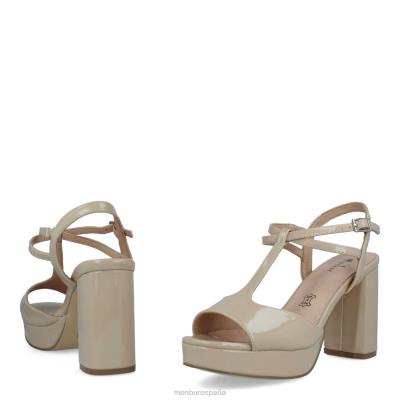 Menbur mujer villado 204L2099 tacones medios y bajos beige