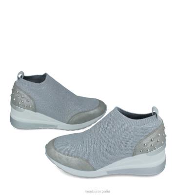 Menbur mujer brusasco 204L603 zapatillas plata